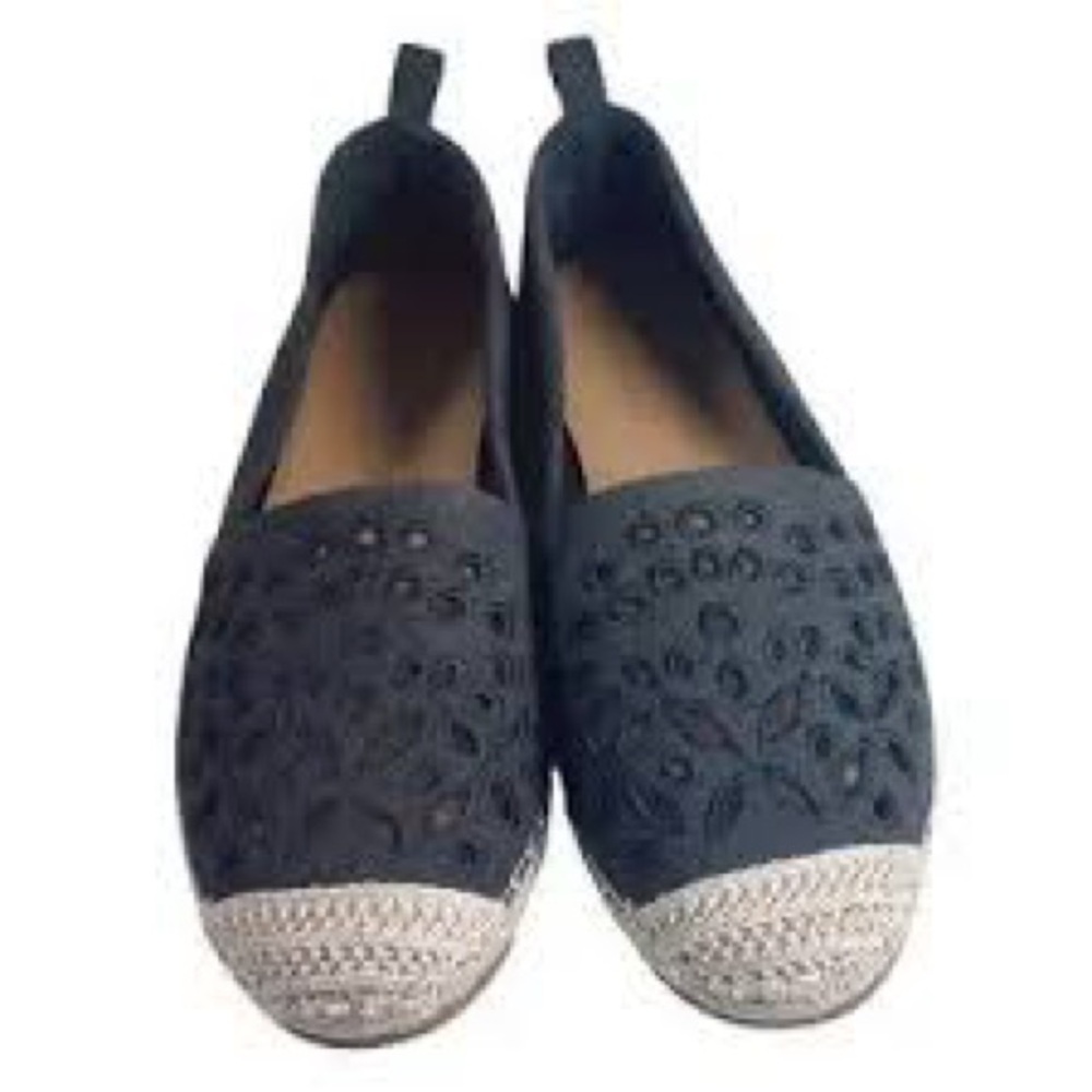Tommy Bahama Black Crochet Espadrilles